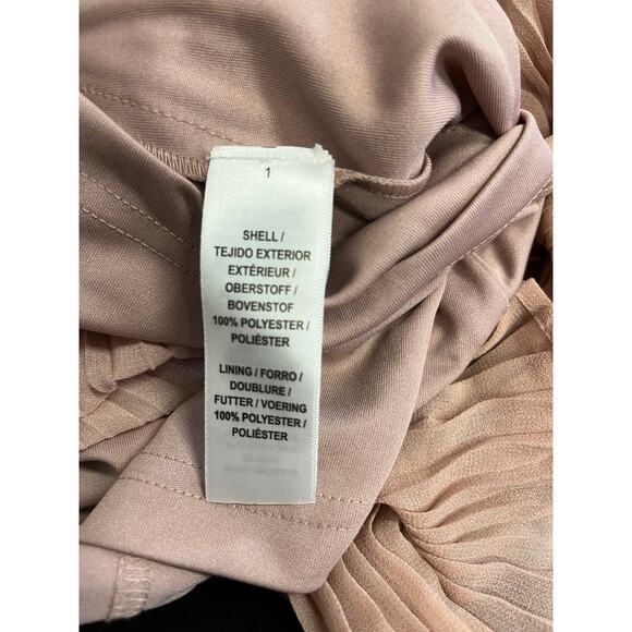 AIDAN MATTOX Pink Sequin Lace Embellished Jewel Neck Pleated Maxi Dress Gown 6 - Picture 6 of 7